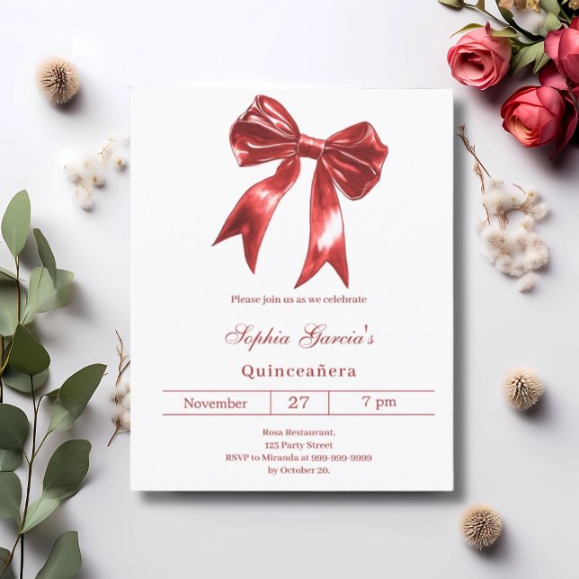 Lámina Invitación a Quinceanera de color rojo (Subido por el creador)