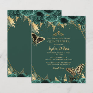 Lámina Invitación a Quinceañera de la Mariposa de Oro Ver