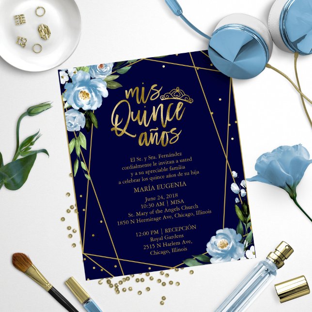 Lámina Invitación a Quinceanera de presupuesto Floral Azu (Subido por el creador)