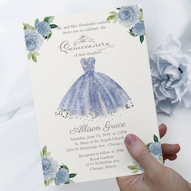 Lámina Invitación a Quinceanera de Presupuesto Guiso Azul (Subido por el creador)
