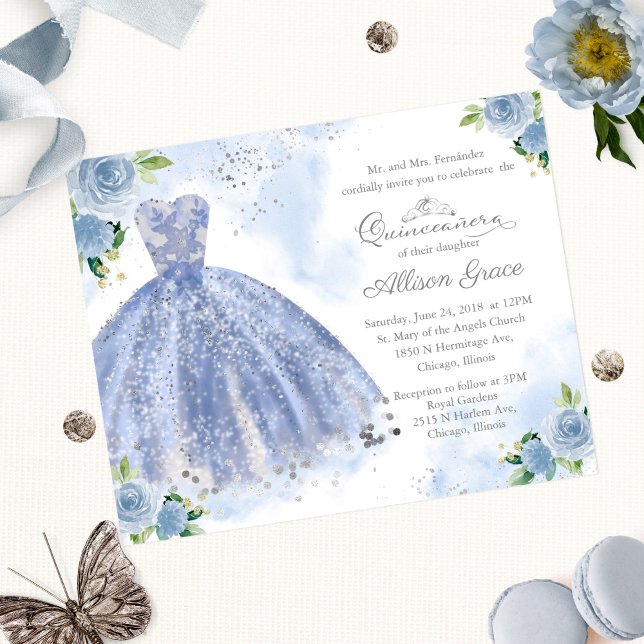 Lámina Invitación a Quinceanera de Presupuesto Guiso Azul (Subido por el creador)