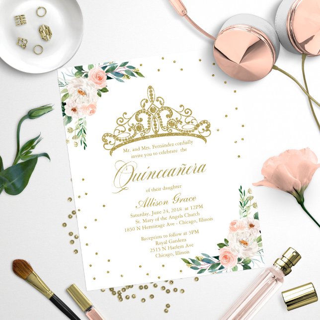 Lámina Invitación a Quinceanera de presupuesto Tiara bili (Subido por el creador)