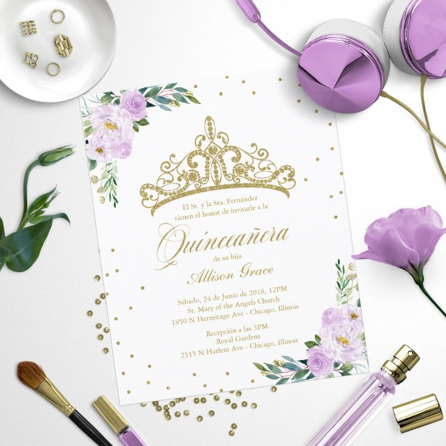 Lámina Invitación a Quinceanera de presupuesto Tíara de o (Subido por el creador)