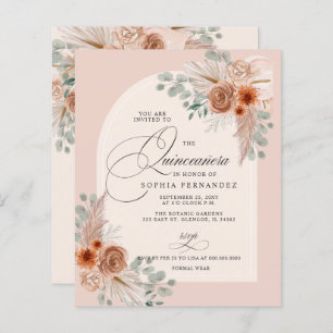 Lámina Invitación a Quinceanera del Boho de presupuesto T