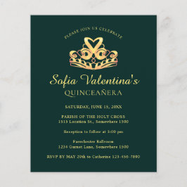 Lámina Invitación a Quinceanera del Oro Verde Presupuesta