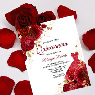 Lámina Invitación a Quinceanera del presupuesto de vestir