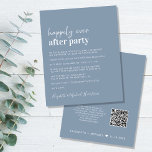 Lámina Invitación a recepción de boda azul turbia con cód<br><div class="desc">Sencilla invitación boda azul polvoriento y fácil de usar, e invitación a la recepción. El frente presenta "Feliz eterno después del Fiesta" en una mezcla de escritura blanca contemporánea y tipografía blanca moderna y audaz. Personalice su invitación e invitación y agregue sus nombres en un script tipo firma. En el...</div>