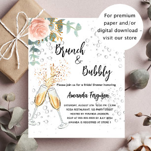 Lámina Invitación a rosa de Brunch Bubbly Bridal Shower