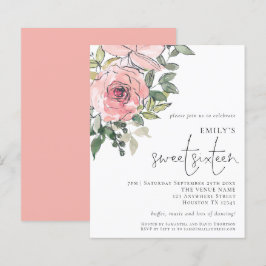 Lámina Invitación a Rubor Florals Sweet 16 Budget