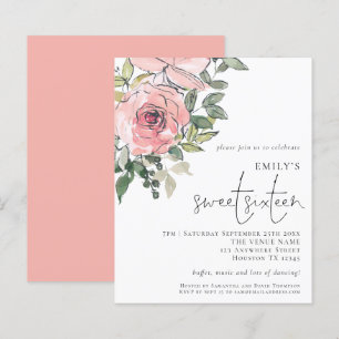 Lámina Invitación a Rubor Florals Sweet 16 Budget