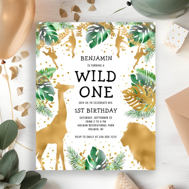 Lámina Invitación a Safari por Primer Cumpleaños para un  (Subido por el creador)