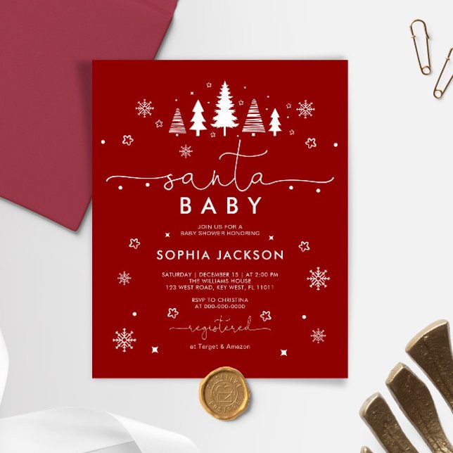 Lámina Invitación a Santa Bebé Minimalista (Subido por el creador)