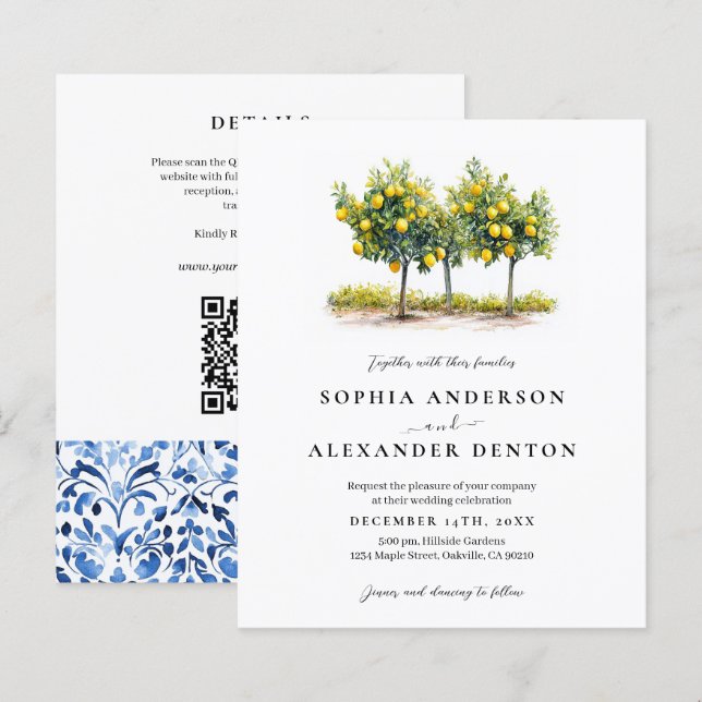 Lámina Invitación a todo en una boda para foto de árbol d (Anverso / Reverso)
