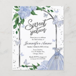 Lámina Invitación a un presupuesto azul dulce de 16 marip