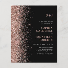 Lámina Invitación a un Purpurina de la boda negra