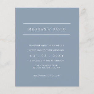 Lámina Invitación a una boda azul turbia y simple con pre