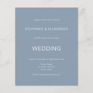 Lámina Invitación a una boda azul turbia y simple con pre