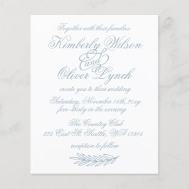 Lámina Invitación a una boda azul turbia y simple con pre