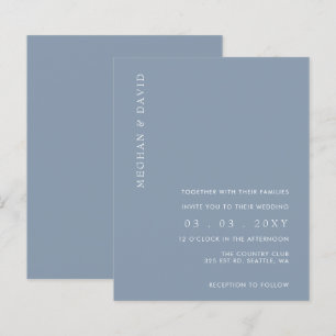 Lámina Invitación a una boda azul turbia y simple con pre