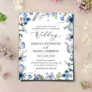 Lámina Invitación a una boda azul turbia y todo en uno