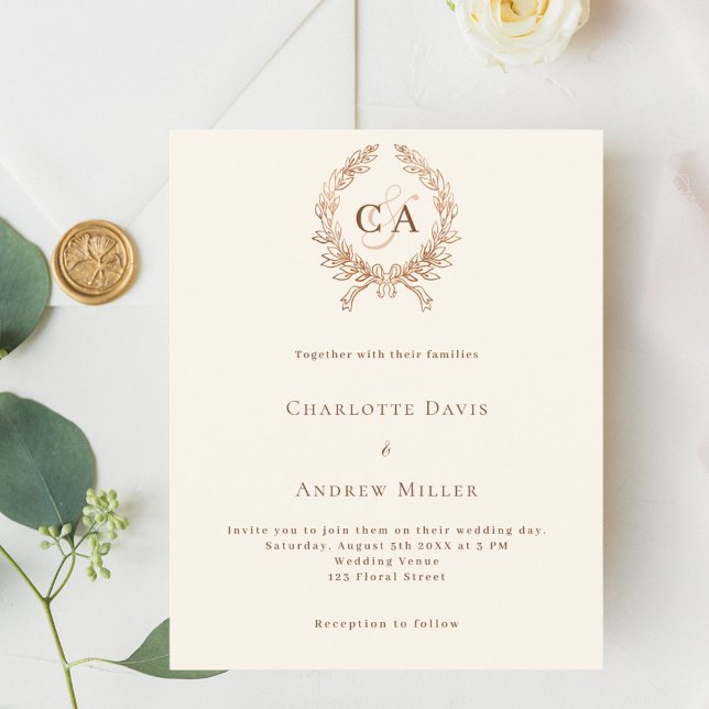 Lámina Invitación a una boda con presupuesto de monograma (Subido por el creador)