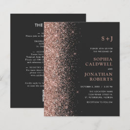 Lámina Invitación a una boda de carbón vegetal Purpurina