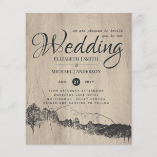 Lámina Invitación a una boda de montaña rusa de bajo pres