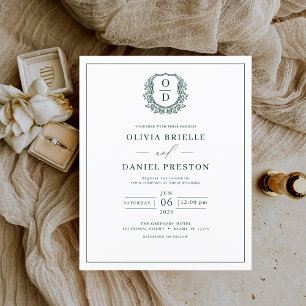 Lámina Invitación a una boda elegante verde esmeralda