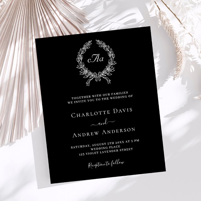 Lámina Invitación a una boda en monograma de la guerra bl (Subido por el creador)