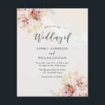 Lámina Invitación a una boda floral Rubor amigable con el<br><div class="desc">Invitación a una boda floral Rubor amigable con el presupuesto</div>