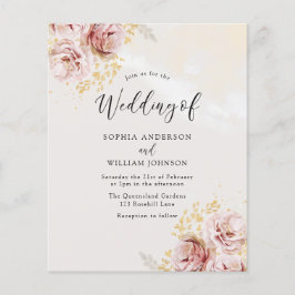 Lámina Invitación a una boda floral Rubor amigable con el