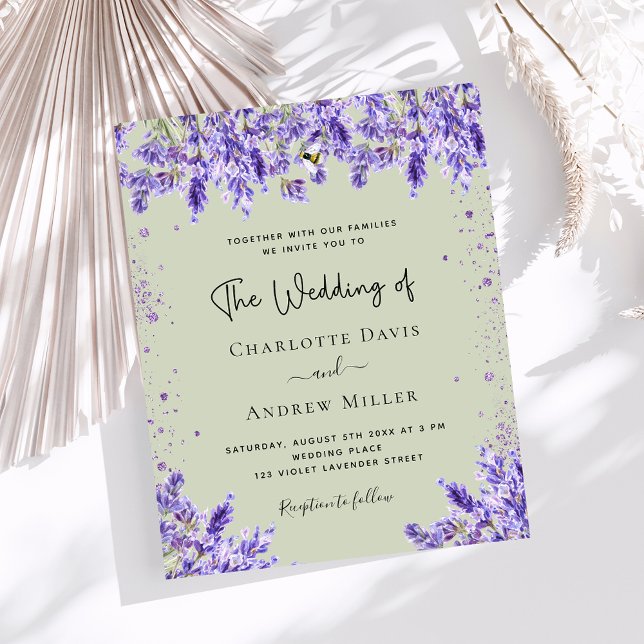 Lámina Invitación a una boda floral violeta de Lavender (Subido por el creador)