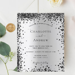 Lámina Invitación a una boda negra plateada