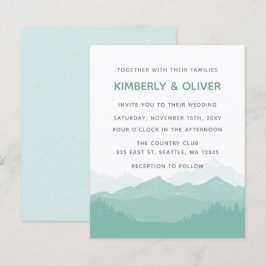 Lámina Invitación a una boda simple de montaña con presup