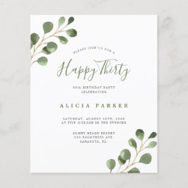 Lámina Invitación a una fiesta de cumpleaños de 30 años d