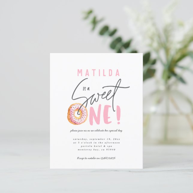 Lámina Invitación a una fiesta de cumpleaños de donut dul (Anverso de pie)