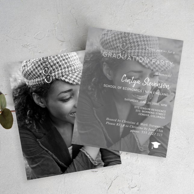 Lámina Invitación a una fiesta de graduación de fotos mod (Subido por el creador)