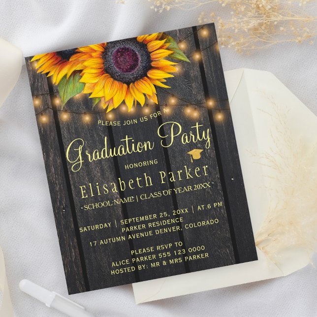 Lámina Invitación a una fiesta de graduación de madera rú (Subido por el creador)