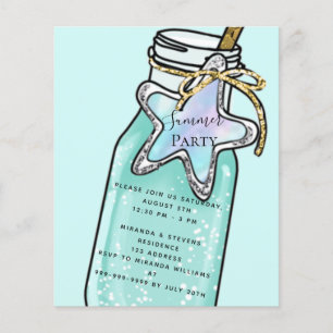 Lámina Invitación a una fiesta de playa de verano