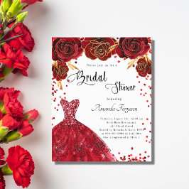 Lámina Invitación a vestir con rojo rojo para la ducha de