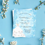 Lámina Invitación a vestir el maravilloso invierno 16 Swe<br><div class="desc">Para un elegante dulce 16,  16 cumpleaños. Un fondo azul de copo de nieve. Decorado con un vestido blanco para un fiesta de temática invernal. Personalice y agregue un nombre,  edad y detalles del fiesta. El nombre se escribe con un guión de estilo con letras a mano</div>