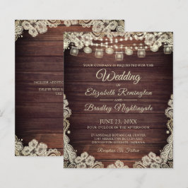 Lámina Invitación a Wood Jars Ivory Lace, Boda de presupu