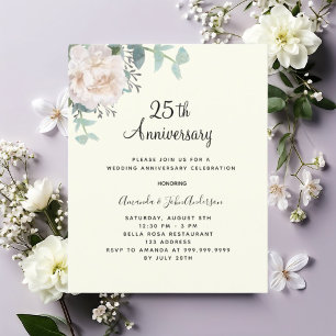 Lámina Invitación al 25º aniversario del boda de marfil f