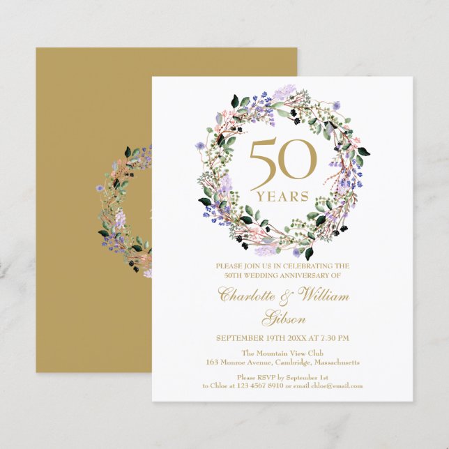 Lámina Invitación al 50º aniversario de la Floral Presupu (Anverso / Reverso)