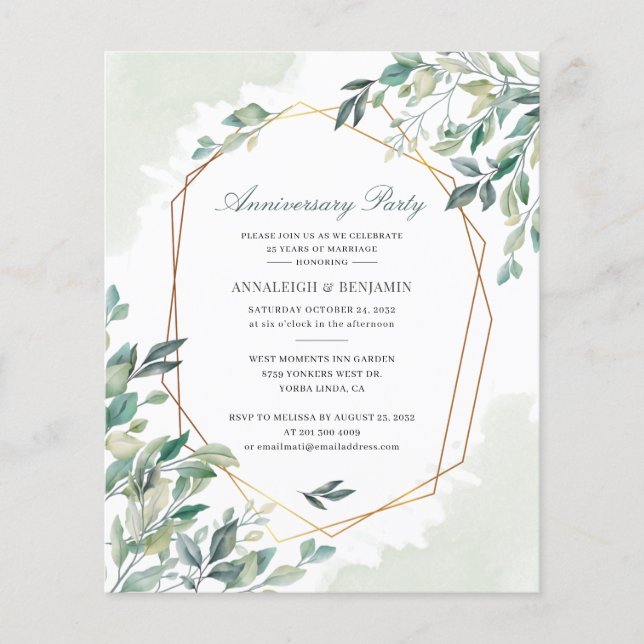Lámina Invitación al 50º aniversario del Boda de Eucalypt (Anverso)