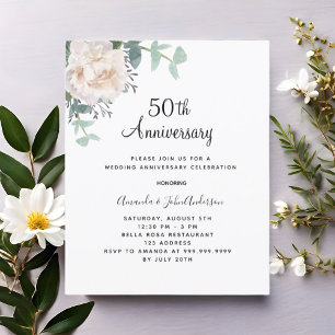 Lámina Invitación al 50° aniversario del boda de Floral W