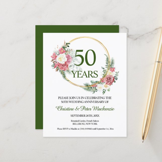 Lámina Invitación al 50° Aniversario del Boda de Oro del  (Anverso/Reverso In Situ)