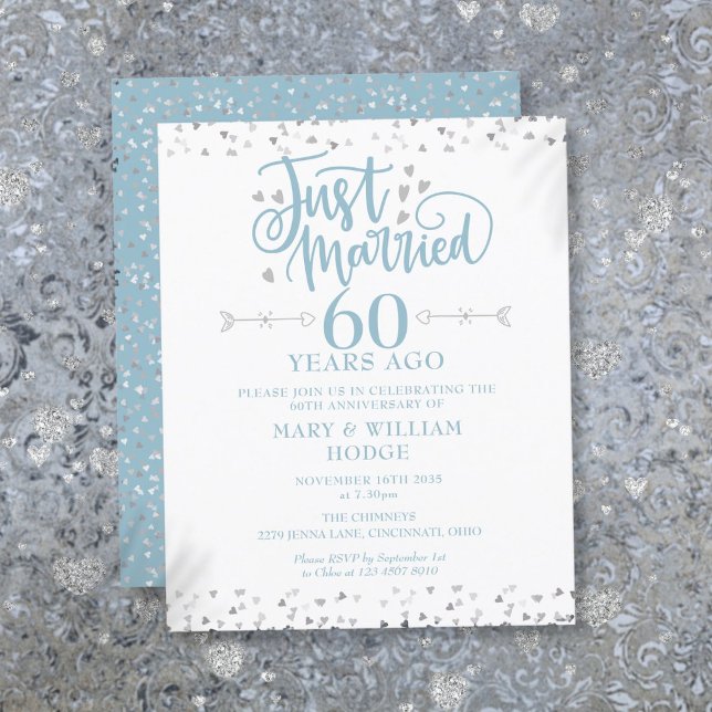 Lámina Invitación al 60 aniversario del presupuesto recié (Budget Just Married 60th Anniversary Invitation)