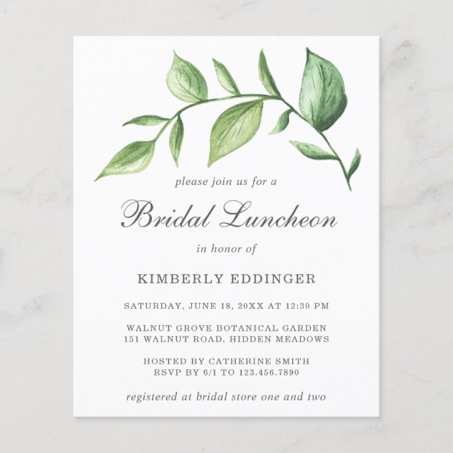 Lámina Invitación al almuerzo de novias en el presupuesto (Anverso)