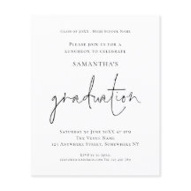 Invitación al almuerzo simple de la graduación bla